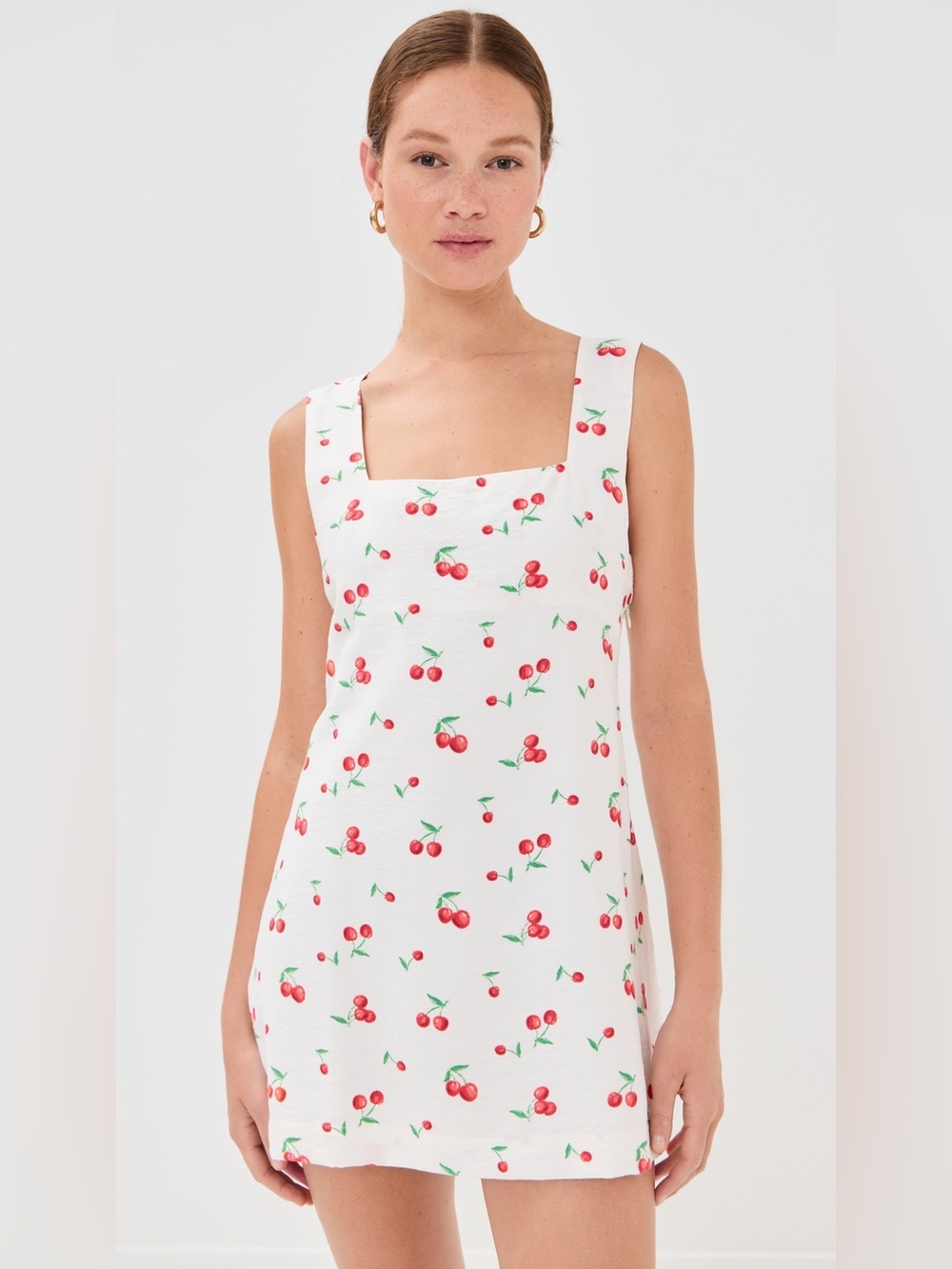 Le Bop Della Mini Dress Cherry Print White Shopbop Size Medium NWT